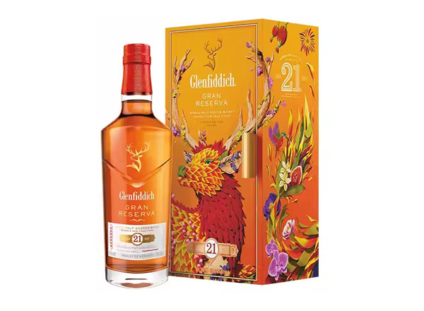 宁波回收格兰菲迪21年700ml福鹿生花新年装福鹿呈祥新春礼盒装Glenfiddich苏格兰威士忌