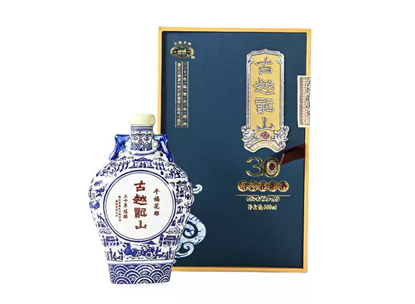 宁波黄酒回收古越龙山黄酒千福花雕三十年陈酿绍兴花雕酒500ml礼盒装