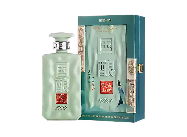 宁波古越龙山黄酒回收国酿1959青玉只此青绿联名款二十年陈酿黄酒礼盒